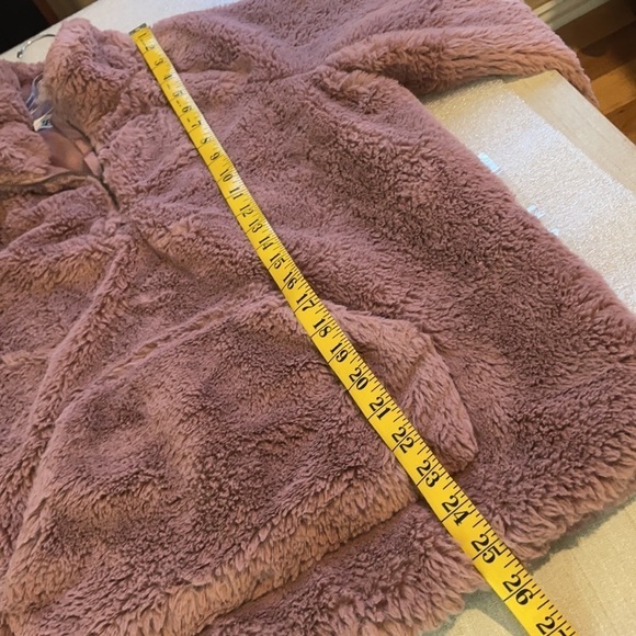 Listicle 1/4 zip Faux fur soft pullover popover teddy bear Mauve cozy M - Picture 11 of 11